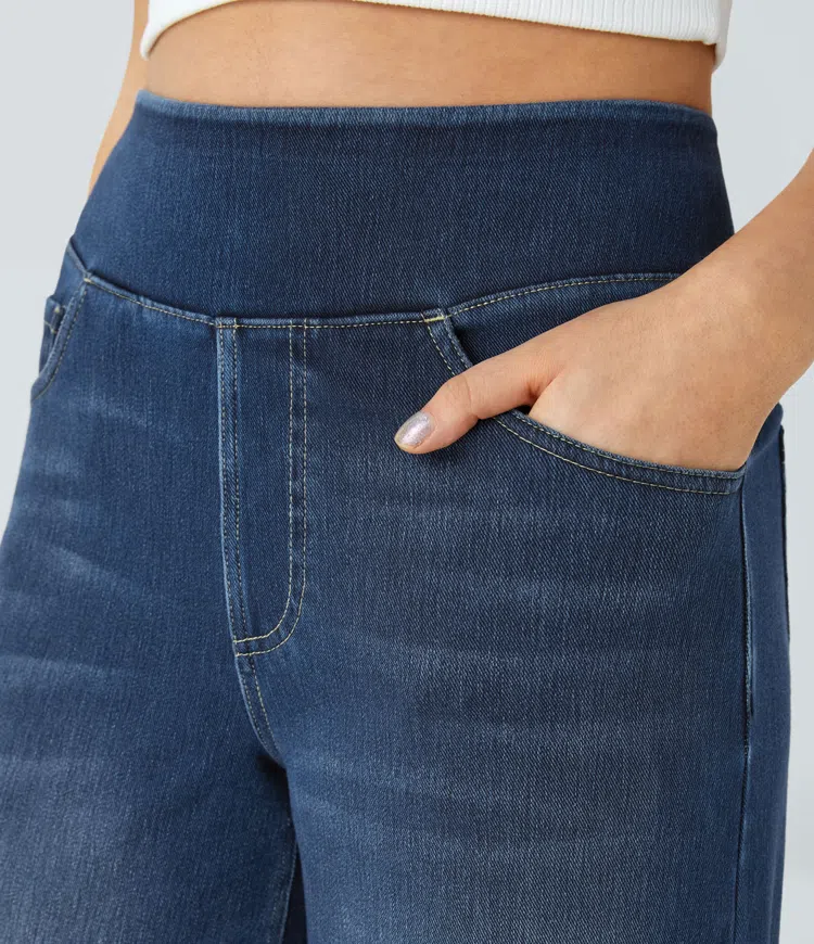 Levoire | Pantalon Denim Stretch Taille Haute Femme