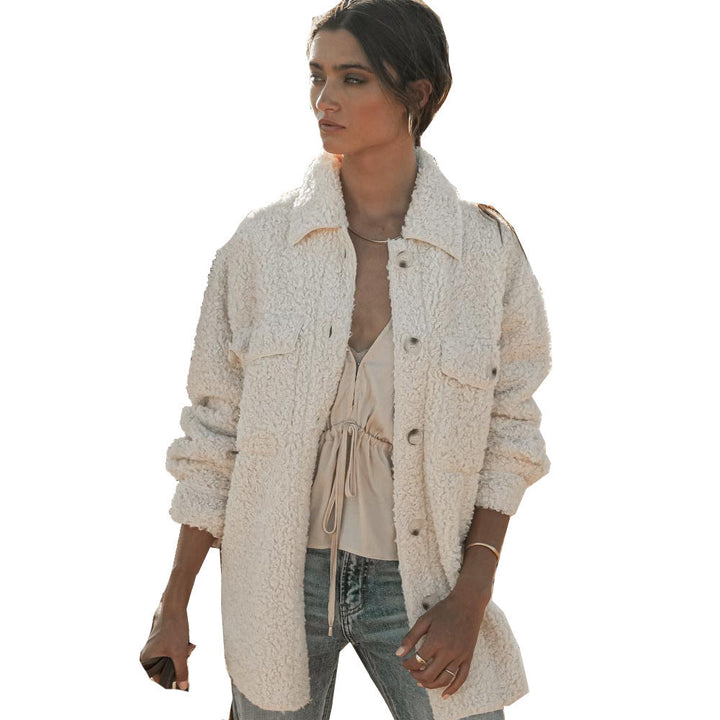 Levoire | Long Manteau En Velours Avec Boutons Et Manches Longues Pour Femmes