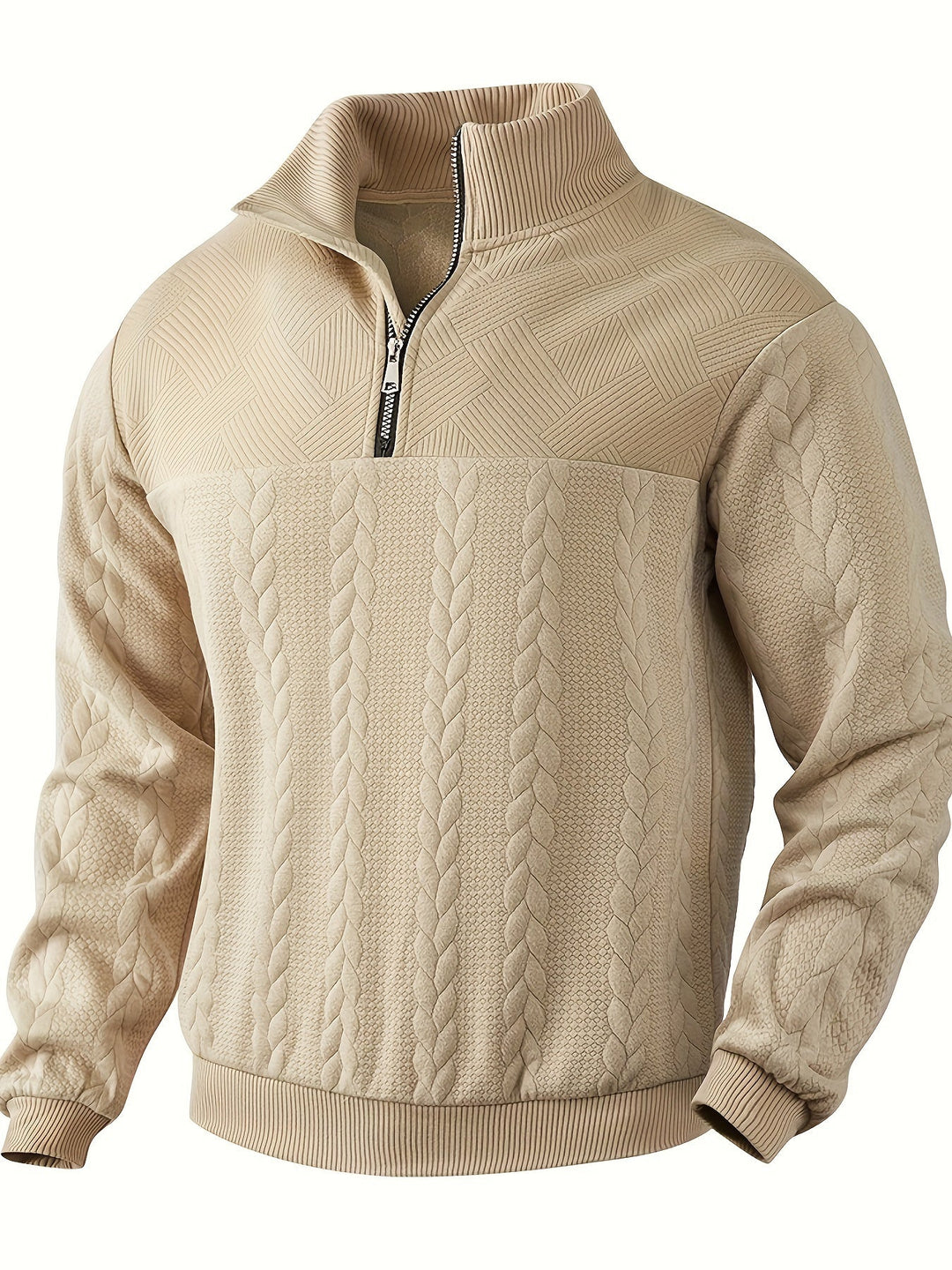 Levoire | Pull À Col Zippé Mi-Long Varmer À Manches Longues Khaki