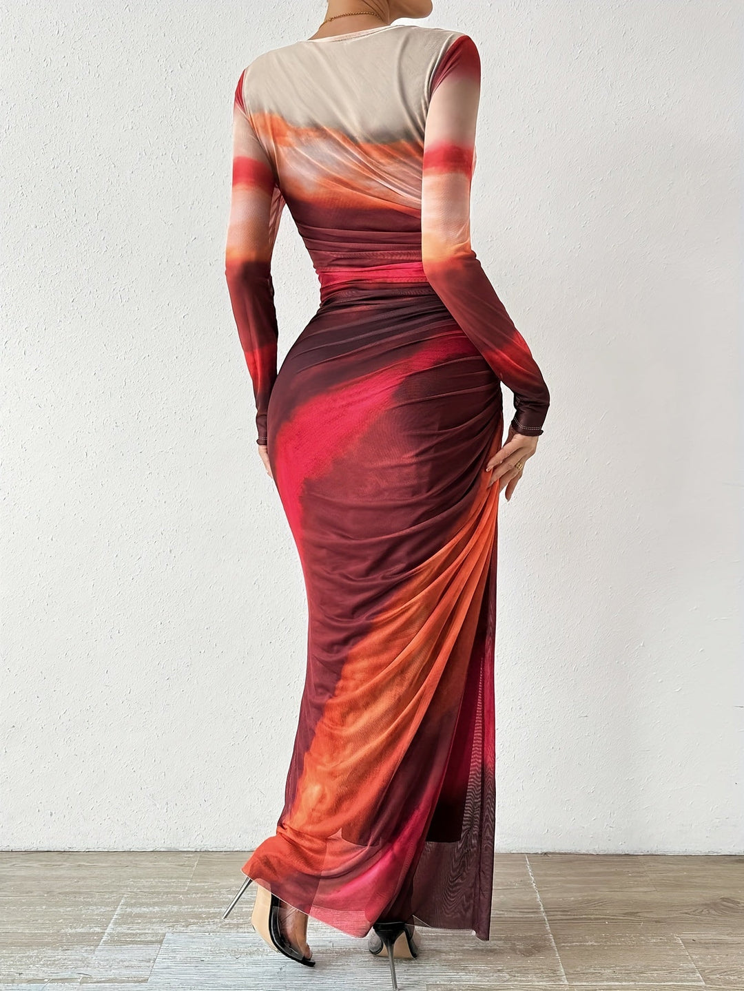Levoire | Col Rond, Robe Maxi Sexy À Manches Longues, Ajustée Pour Le Printemps Et L'Été, Vêtements Pour Femmes