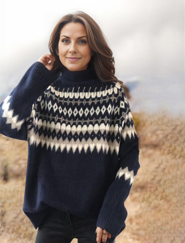 Levoire | Pull Géométrique Bleu