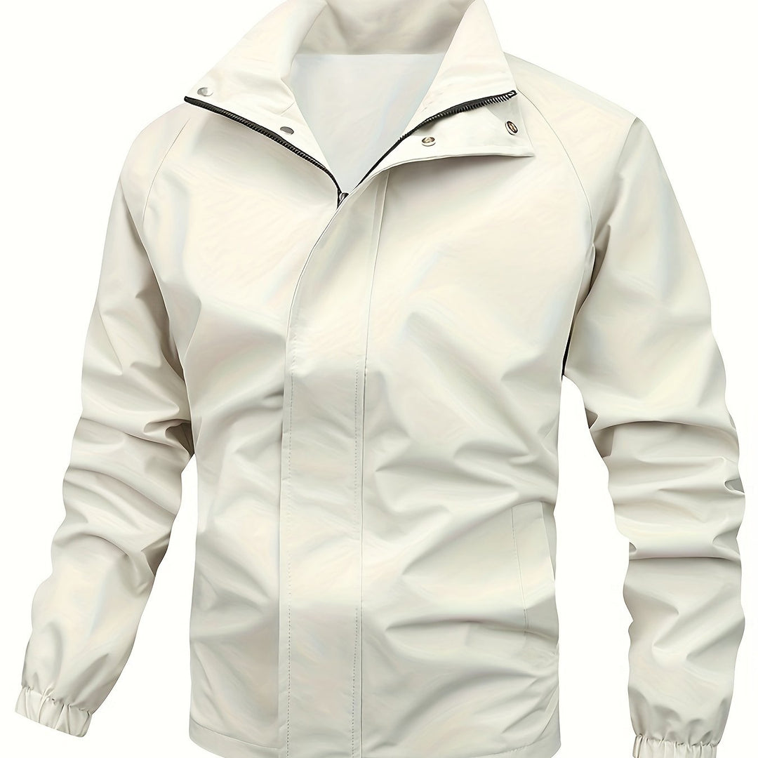 Levoire | Veste Homme Noire Avec Col Montant Beige