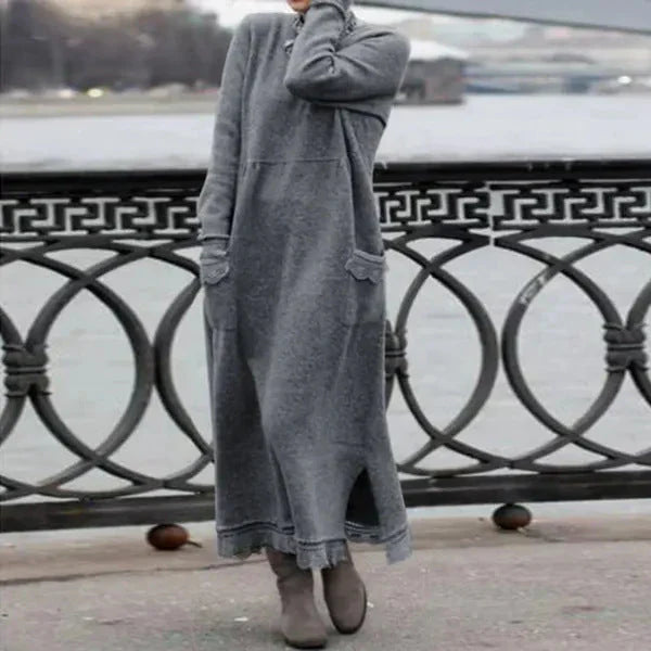 Levoire | Robe maxi élégante pour les jours frais Gris