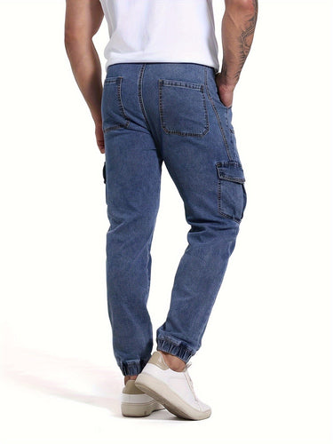 Levoire | Jeans Pour Hommes À Revers Coupe Régulière Avec Cordon