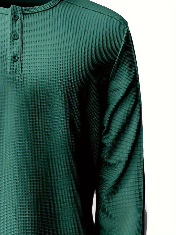 Levoire | T-Shirt Henley En Tricot Gaufré Homme