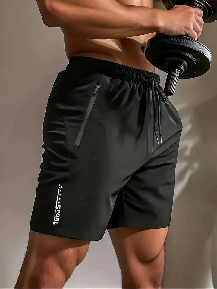 Levoire | Shorts De Sport Avec Cordon De Serrage Et Poches Zippées Noir