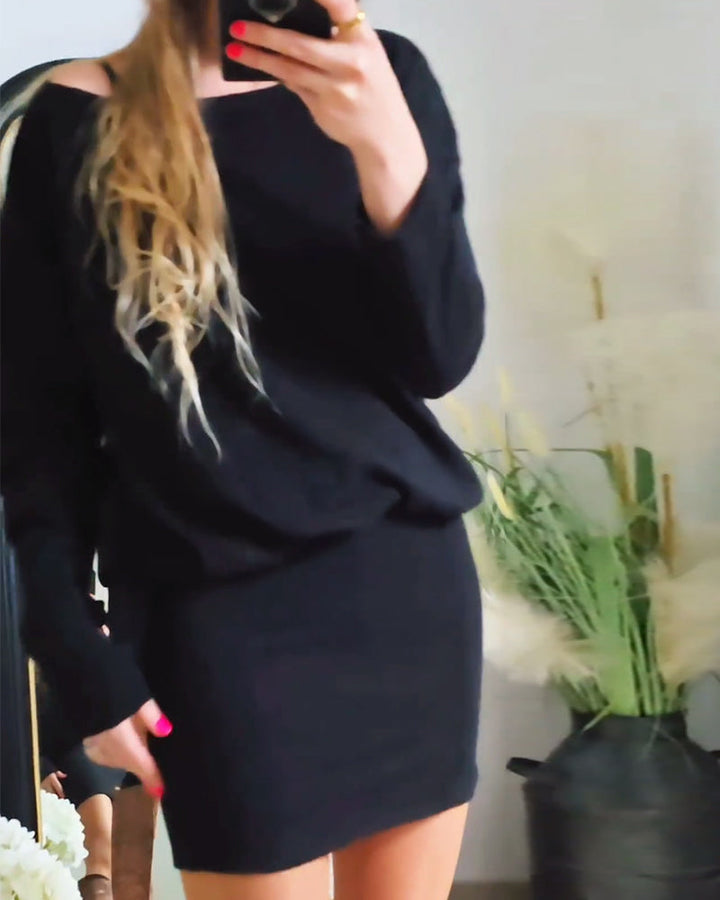 Levoire | Robe Noire À Manches Longues