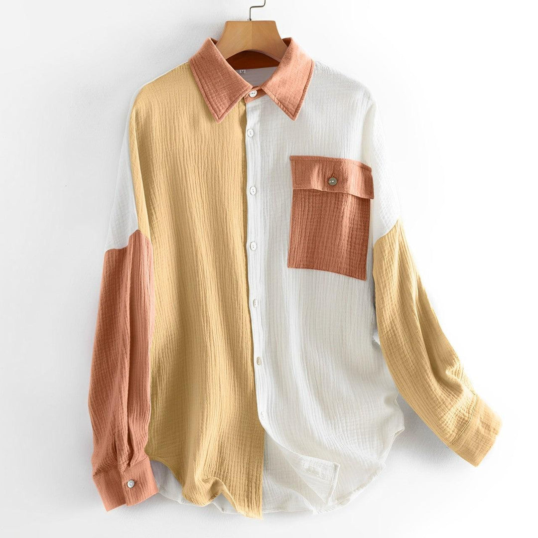 Levoire | Chemise Colorblock Avec Fermeture À Boutons Pour Femmes