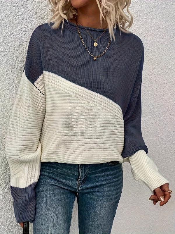 Levoire | Élégant Pull En Jersey Bicolore Gris