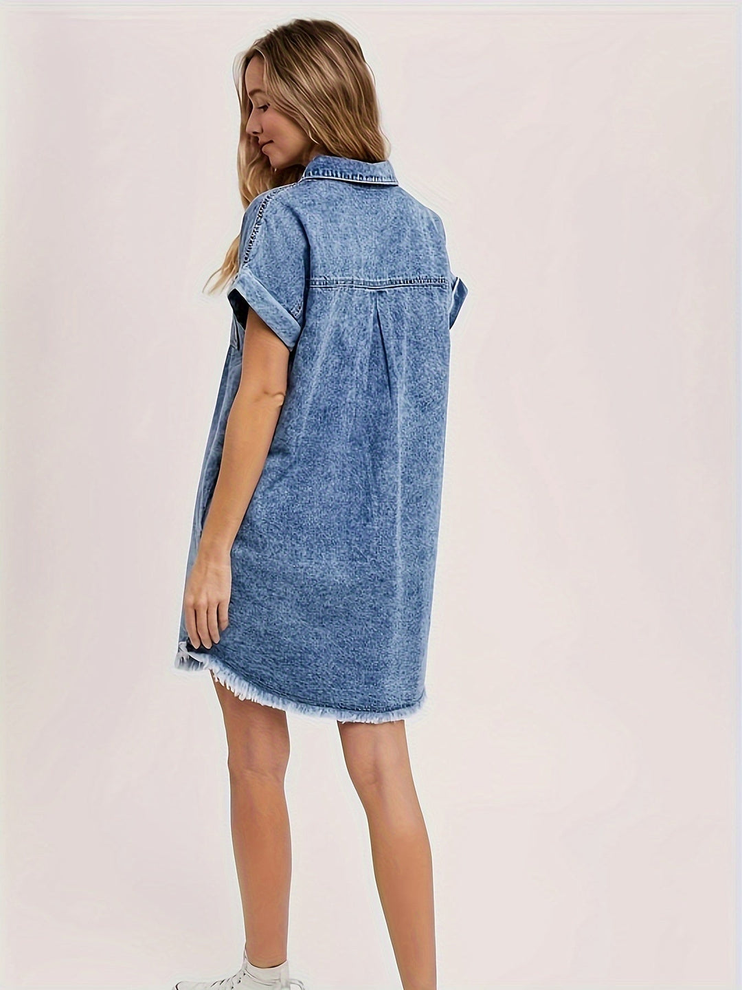 Levoire | Rennot Denim Robe À Paillettes À Manches Courtes