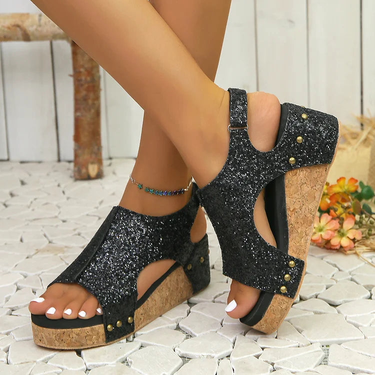 Levoire | Sandales orthopédiques plateflipflop Paillettes Noir