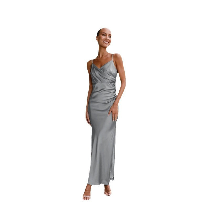 Levoire | Robe de femme spaghetti sans manches fendue