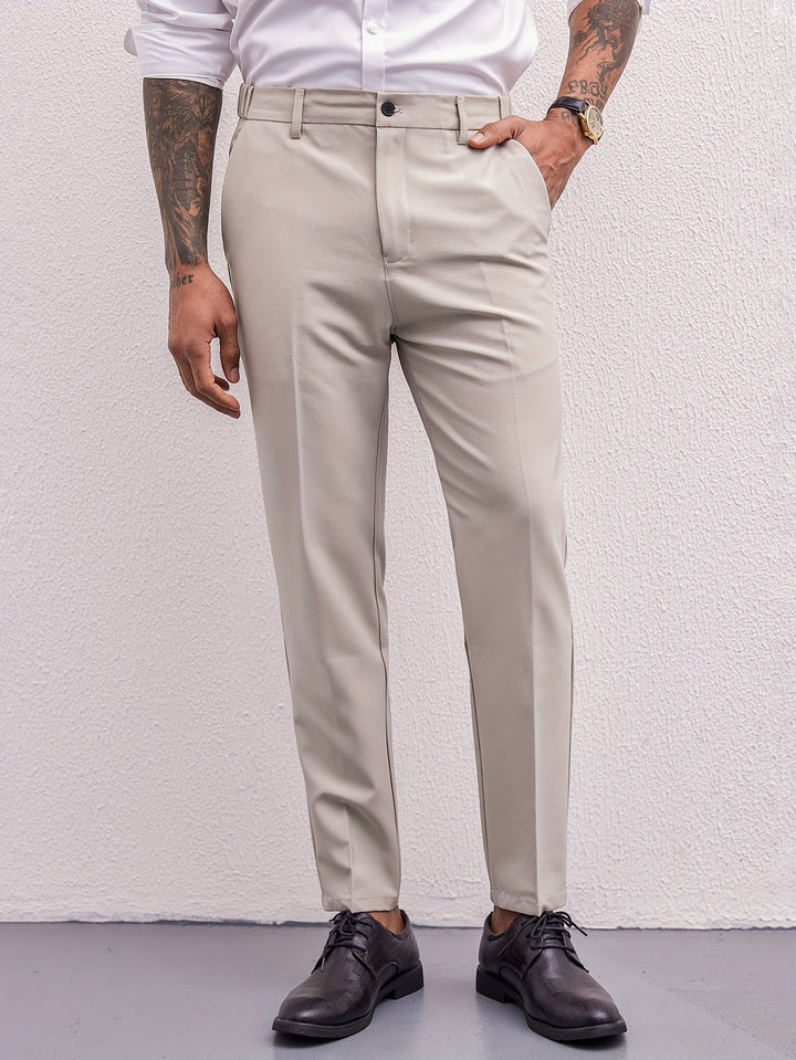Levoire | Pantalon Slim Fit & Plissee Uni Pour Hommes Style Professionnel