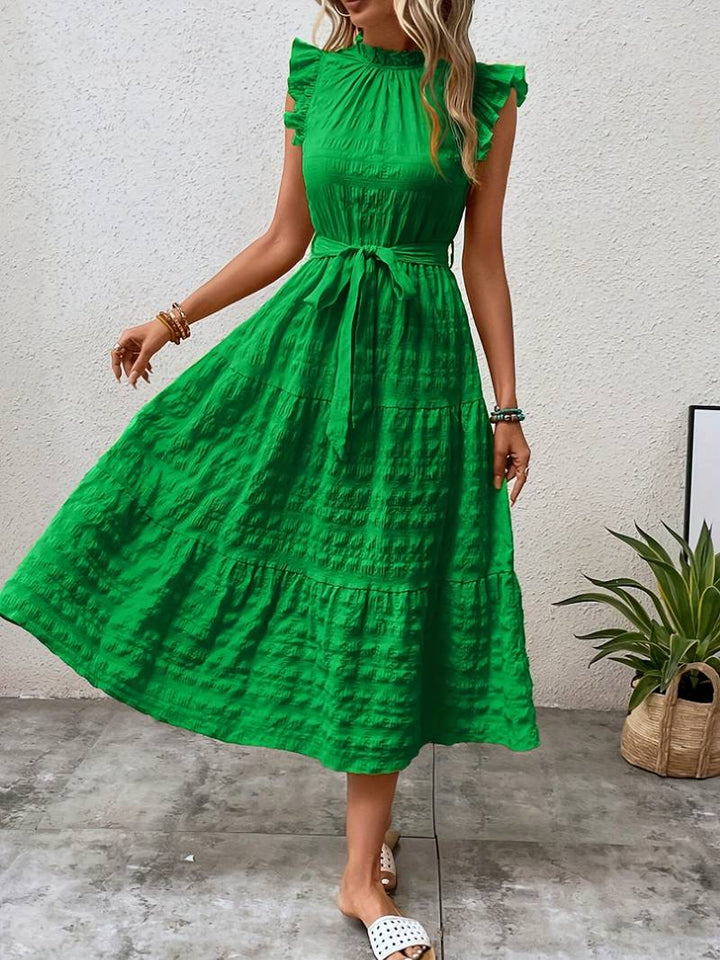 Levoire | Robe Avec Ceinture Et Ourlet À Volants Au Décolleté