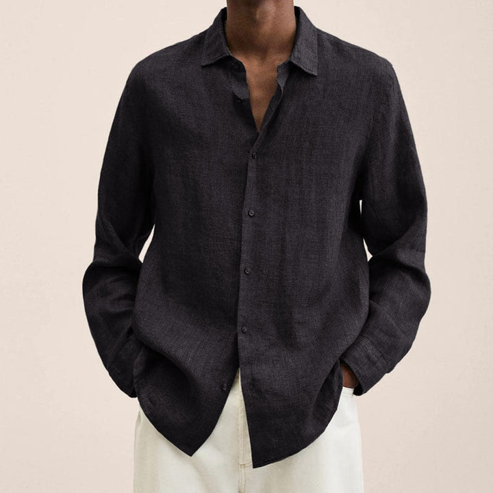 Levoire | Chemise Classique À Manches Longues Pour Hommes Noir