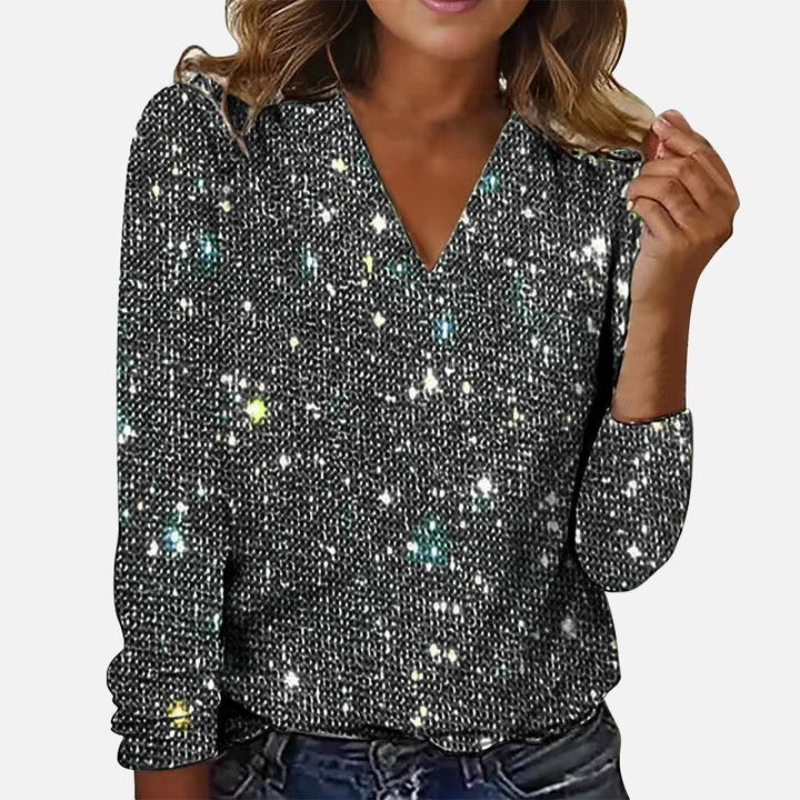 Levoire | Blouse Avec Décolleté En V Et Diamants Noir
