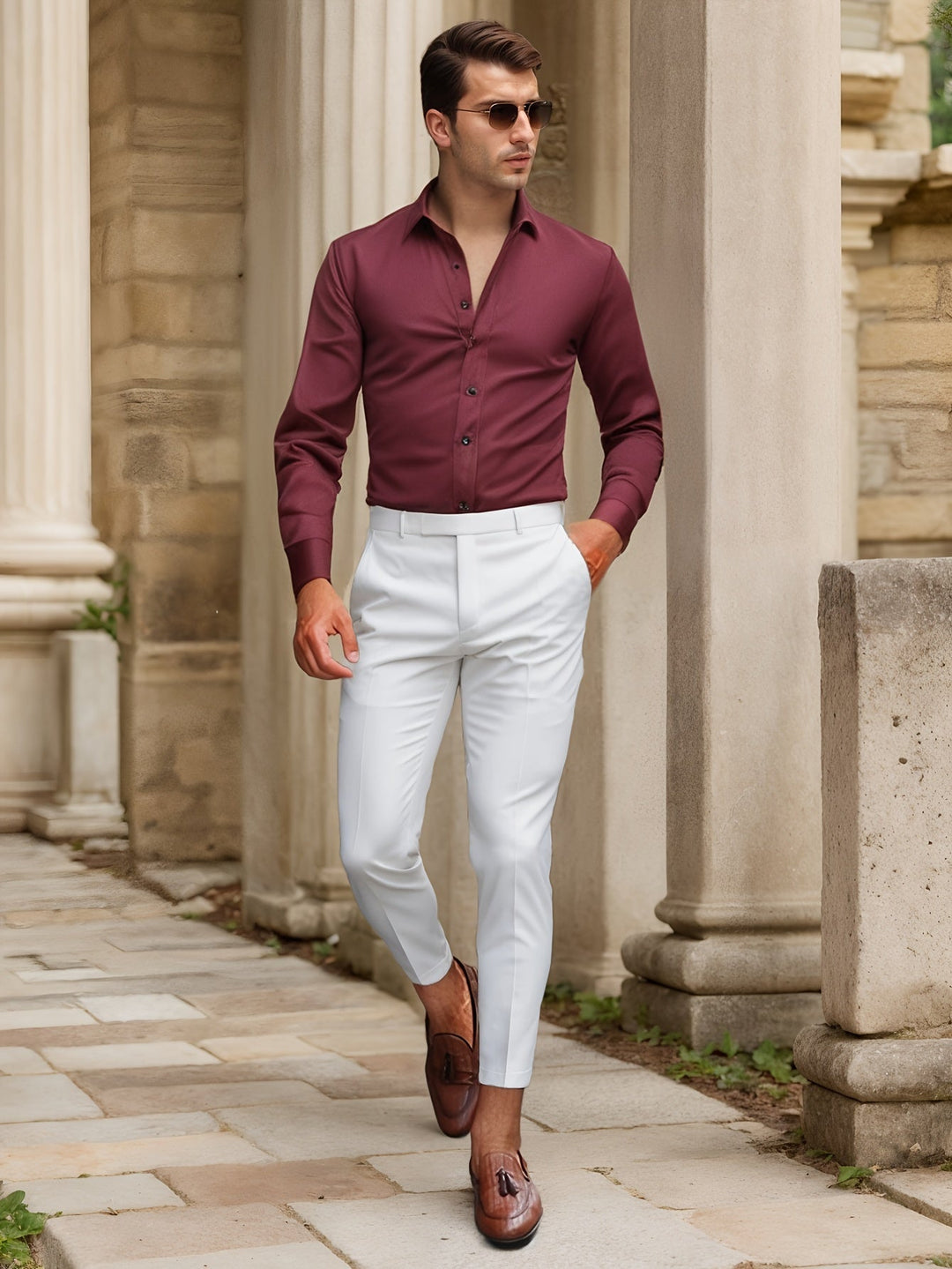 Levoire | Slimfit Stretch-Shirt Couleur Unie
