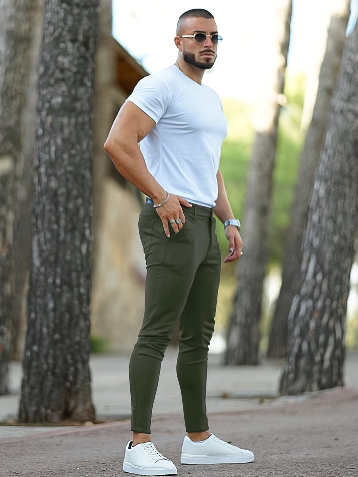 Levoire | Pantalons Chino Stretch À Conception Unie Vert olive