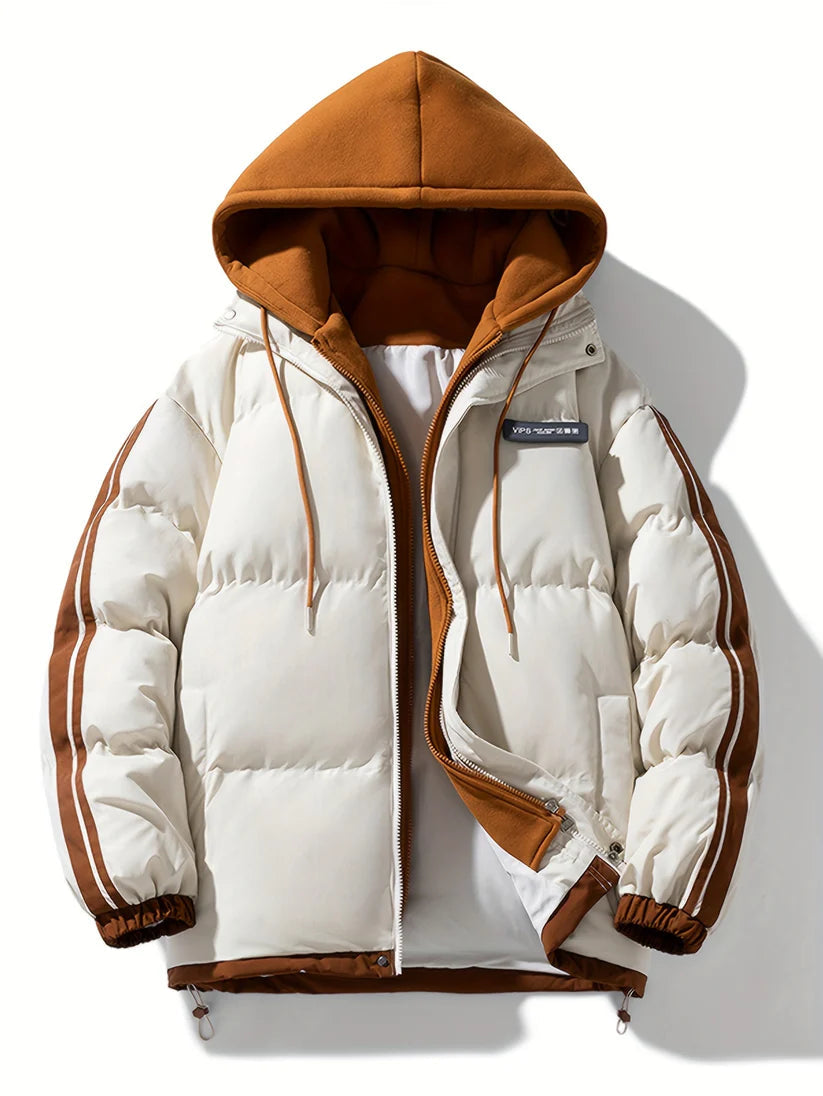 Levoire | Veste Puffer À Manches Longues Avec Capuche, Zip Et Poches Braun