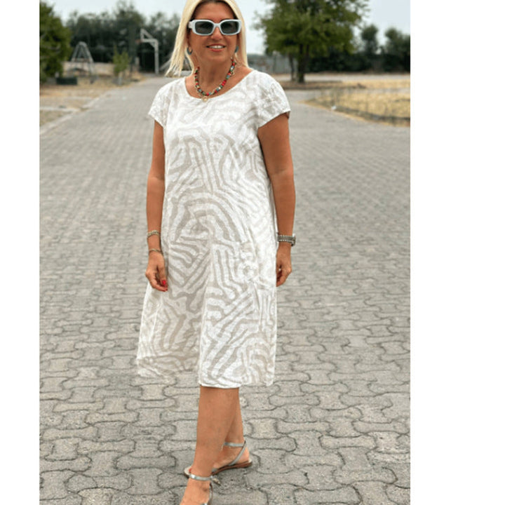 Levoire | Robe Fleurie Léopard Bohème Abricot