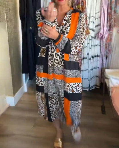 Levoire | Robe Avec Motif Léopard Orange