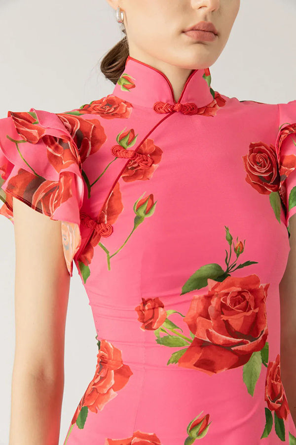 Levoire | Robe Maxi Fleurie Sans Manches Élégante