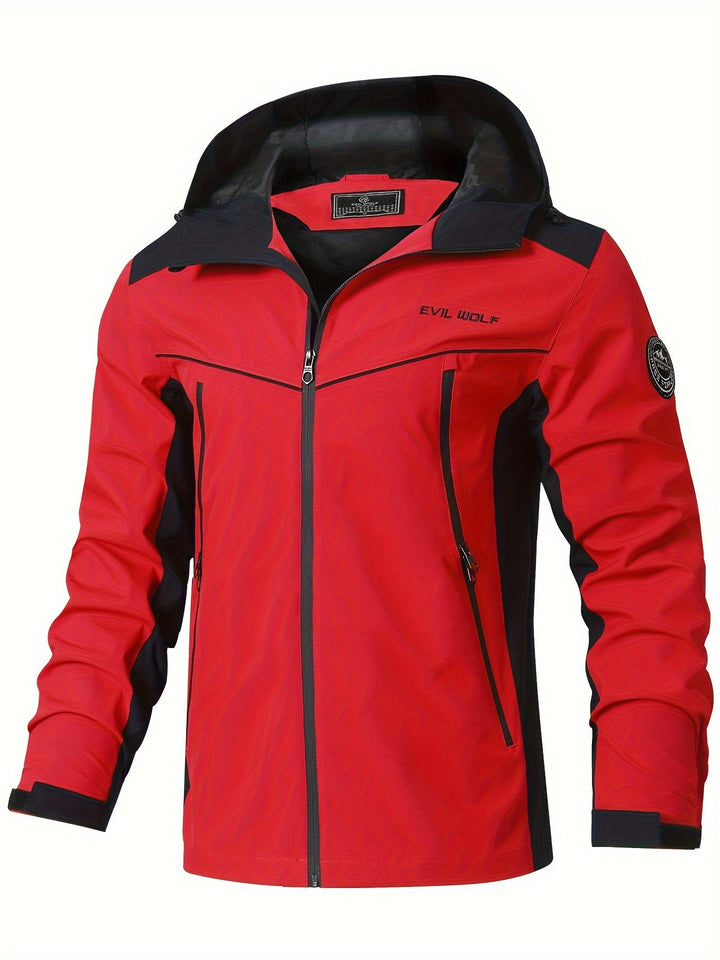 Levoire | Veste De Pluie Rayée Imperméable Pour Hommes Avec Capuche Rot