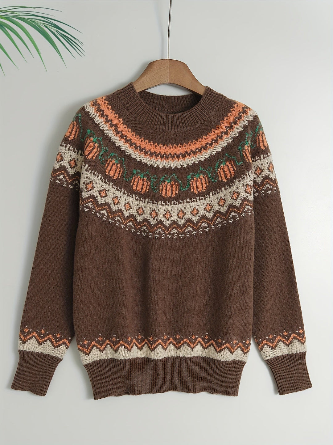 Levoire | Pull En Tricot À Col Rond Kürbis Khaki