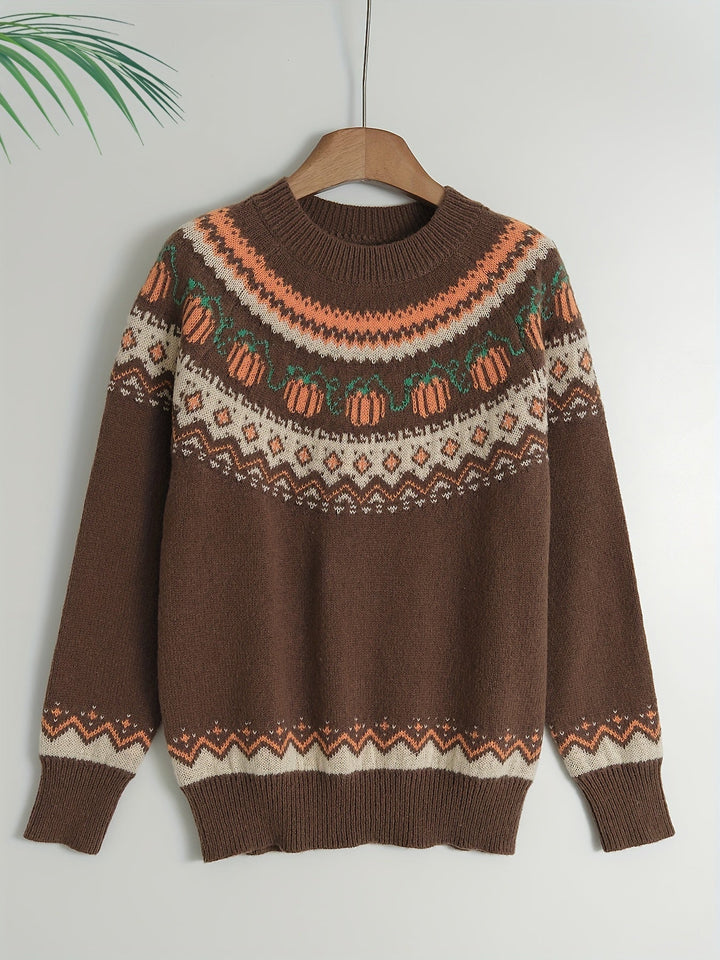 Levoire | Pull En Tricot À Col Rond Kürbis Khaki