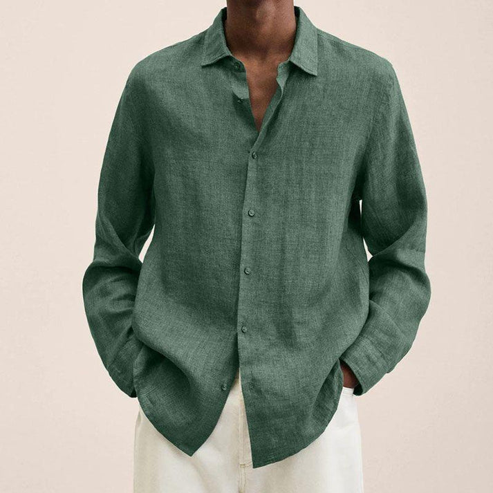 Levoire | Chemise À Col Avec Manches Longues Pour Hommes Vert