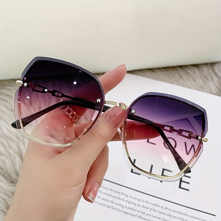 Levoire | Lunettes De Soleil Sans Contour Ornées De Cristaux Dégradés Pour Femmes Lila Rosa