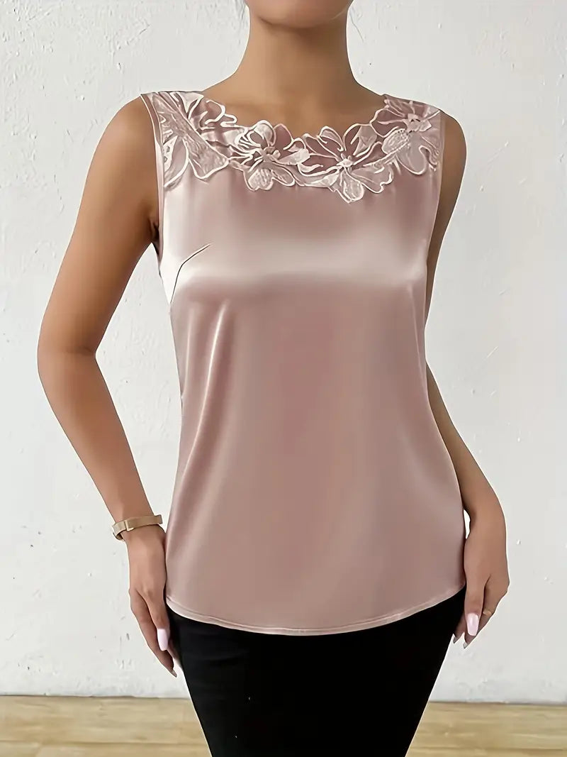 Levoire | Blouse Satin Avec Détail Floral Pour Femmes