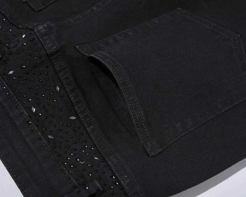 Levoire | Jeans larges et décontractés avec des diamants