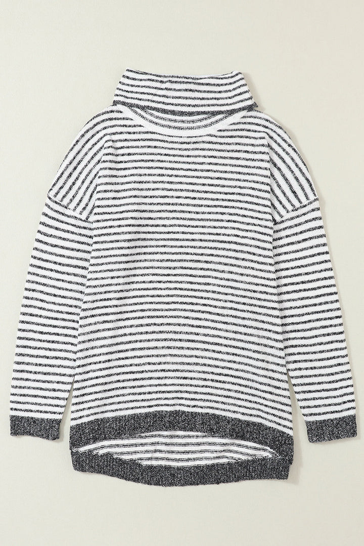 Levoire | Pull Ample Gris Raye, Parfait Pour Les Journees Decontractees