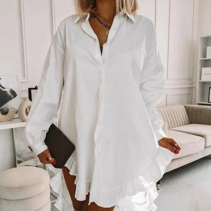 Levoire | T-shirt en dentelle blanche pour femme à forme irrégulière