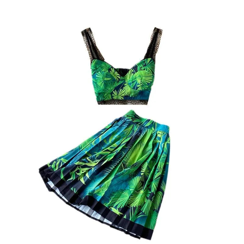 Levoire | Hauts courts plissés et jupe taille haute