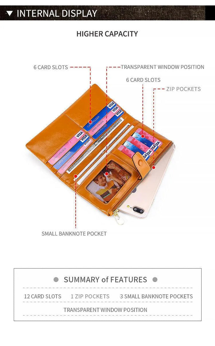 Levoire | Portefeuille pour femmes avec plusieurs emplacements pour cartes