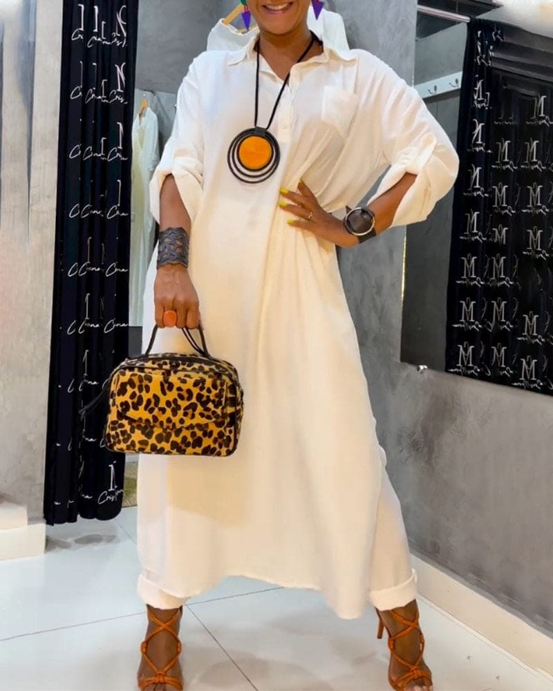 Levoire | Robe Avec Poches Dans Une Couleur Unie Blanc