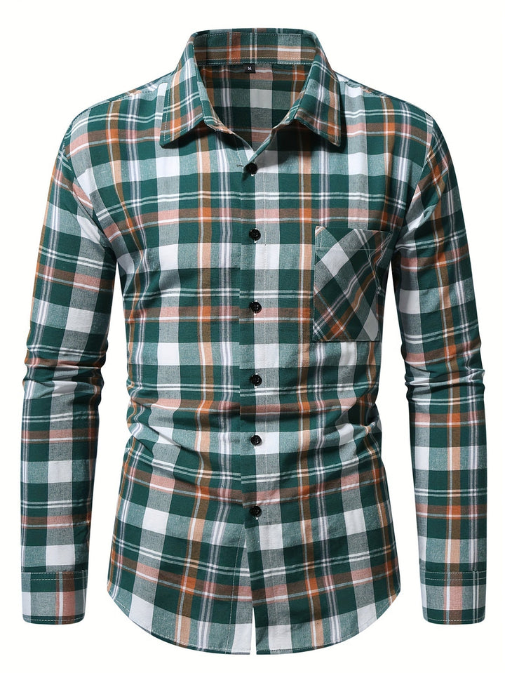 Levoire | Chemise De Sport À Rayures À Manches Longues Pour Hommes Vert