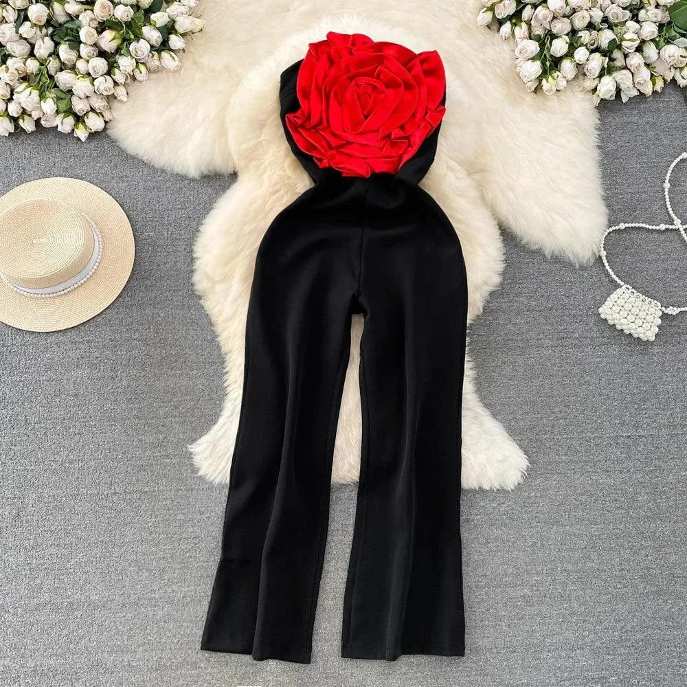 Levoire | Pantalon droit élégant à jambe large Noir