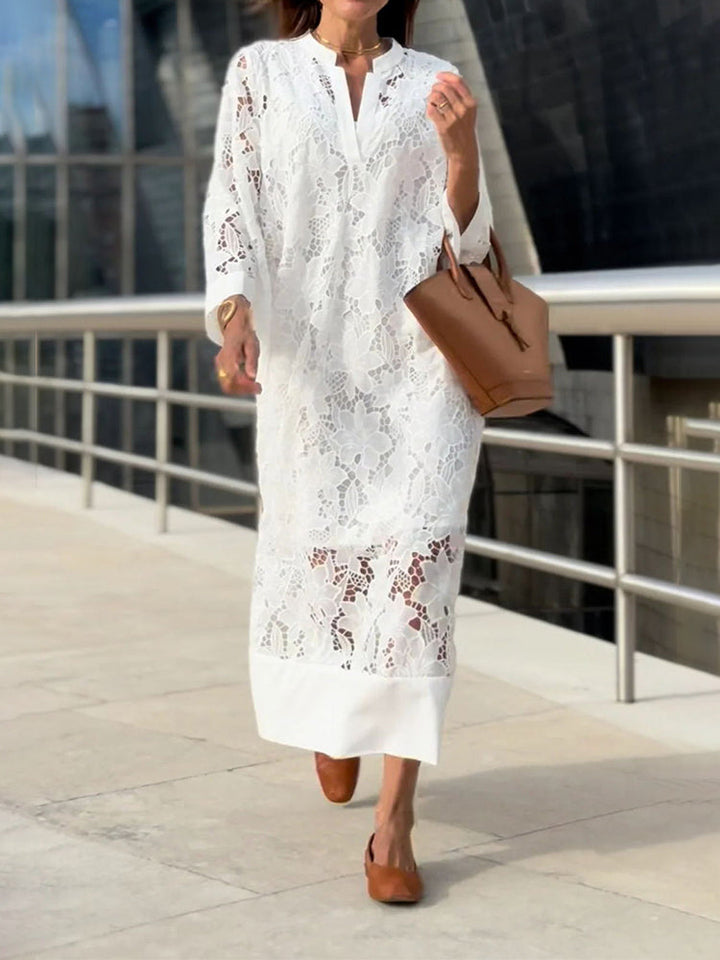 Levoire | Robe En Dentelle Raffinée Pour Femmes Blanc