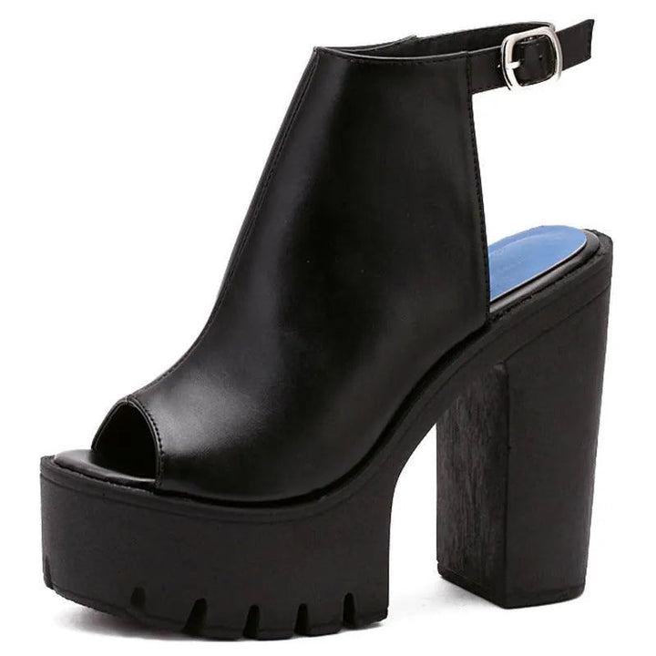 Levoire | Bottes courtes avec un talon épais Noir
