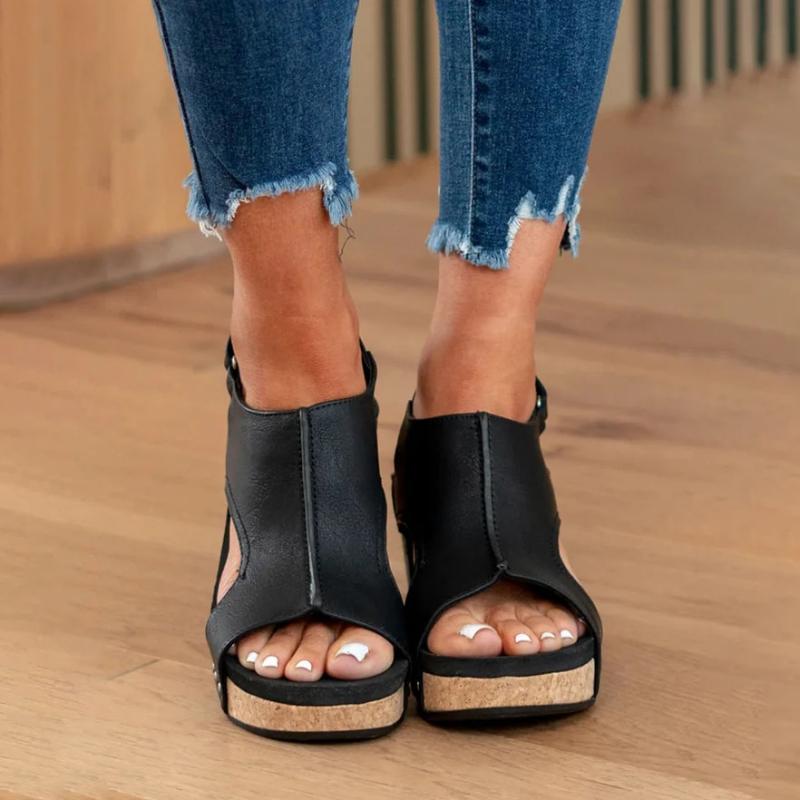 Levoire | Sandales À Talons Compensés Confortables Avec Bride Arrière Ajustable Pour Femmes