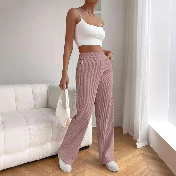 Levoire | Pantalons en velours droits confortables et brillants