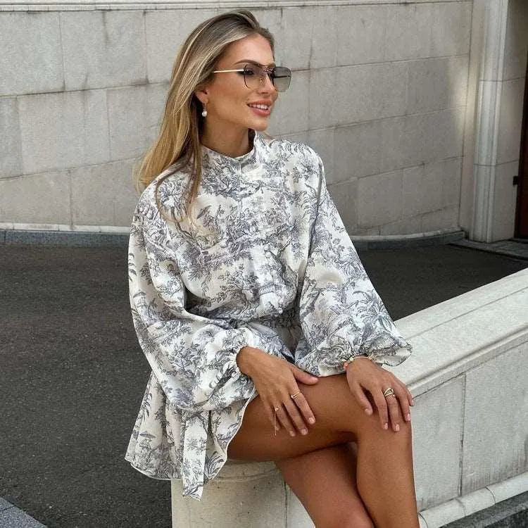 Levoire | Robe courte à manches bouffantes
