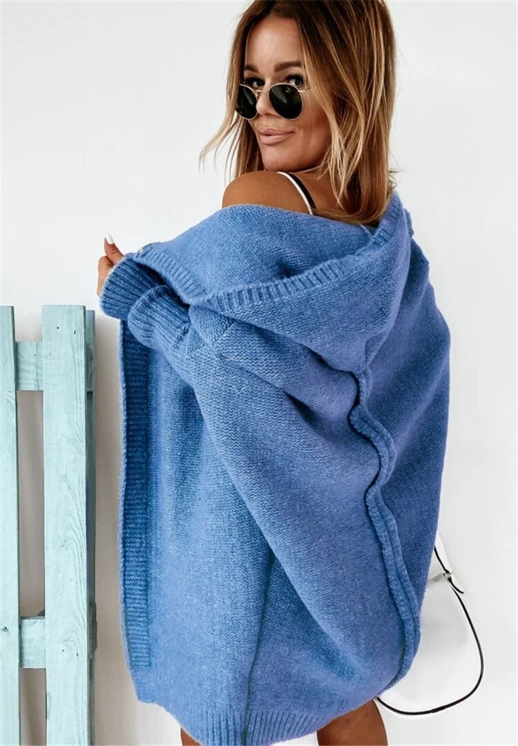 Levoire | Veste à capuche tricotée Bleu