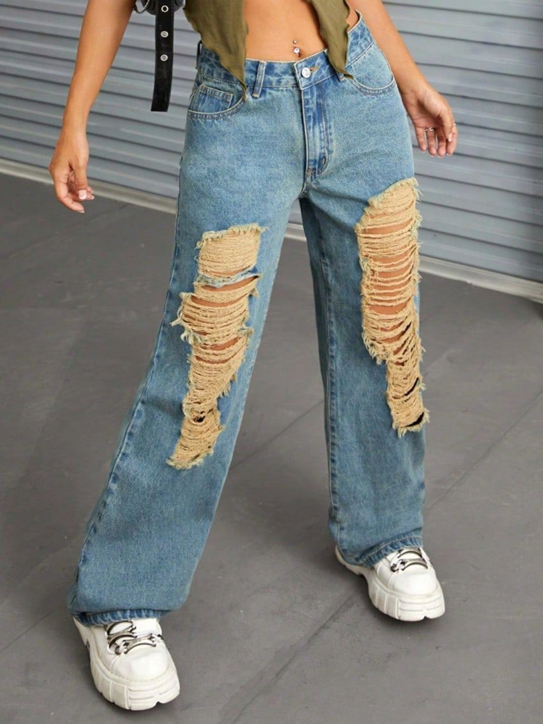Levoire | Taille Féminine Pantalon Évasé En Jean Avec Poches