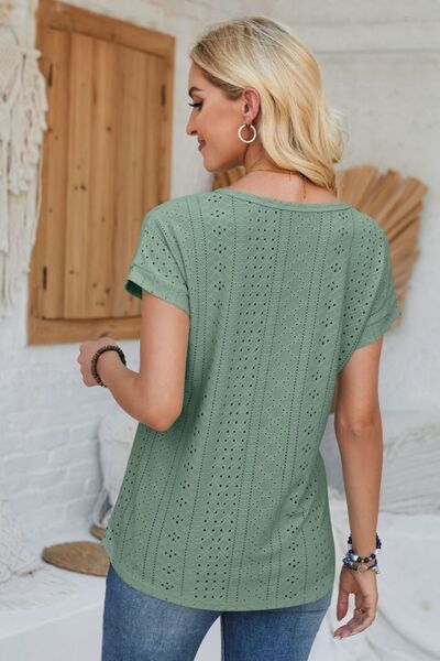 Levoire | Lochkuvio Col Rond T-Shirt À Manches Courtes Retournées