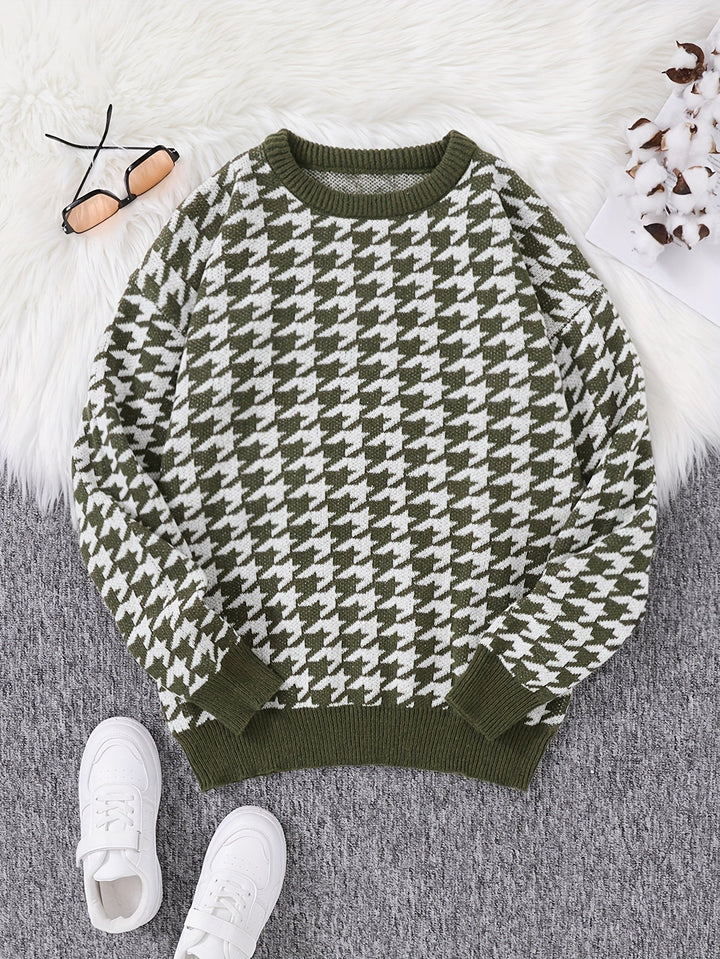 Levoire | Pull Confortable Avec Imprimé À Pois Olive vert 1