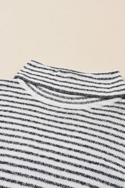 Levoire | Pull Ample Gris Raye, Parfait Pour Les Journees Decontractees